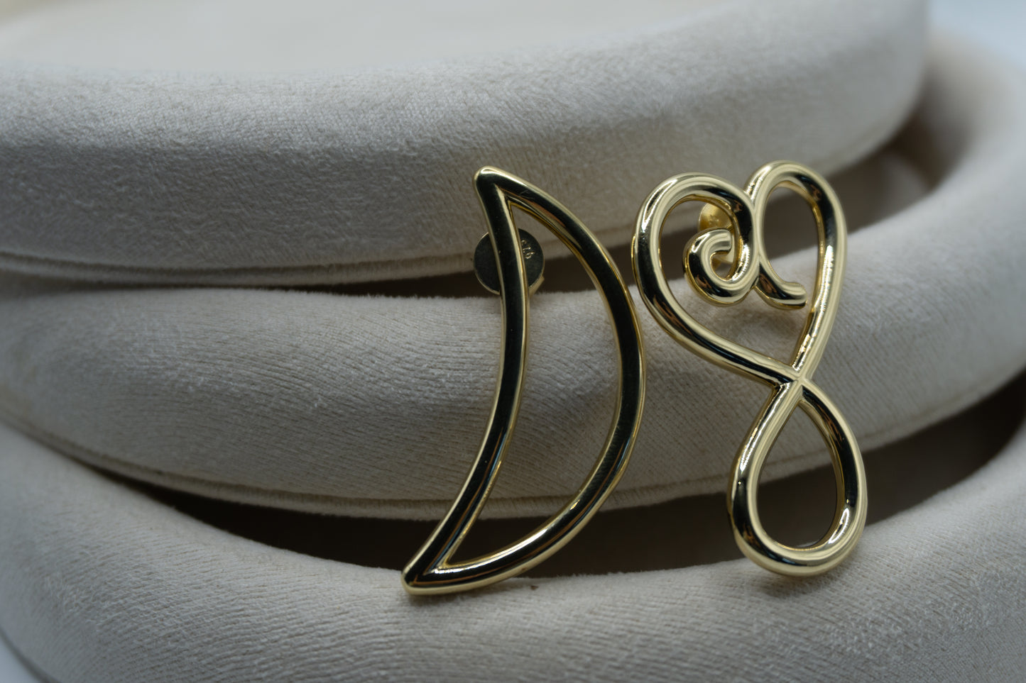 Heart & Moon Bubble Earrings