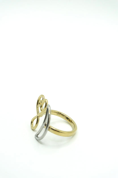 Crescent & Heart Huggie Ring