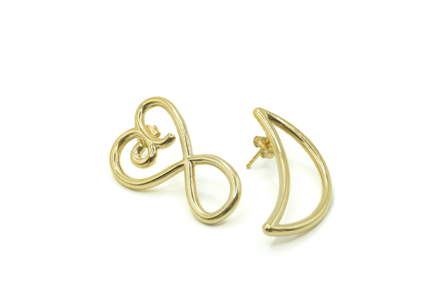 Heart & Moon Bubble Earrings