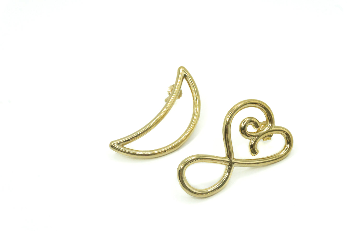Heart & Moon Bubble Earrings